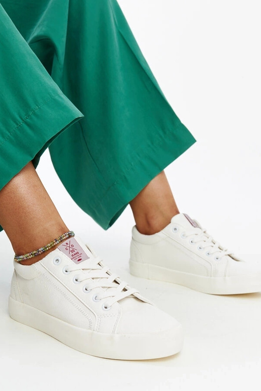 Biele dámske eko kožené tenisky CROSS...