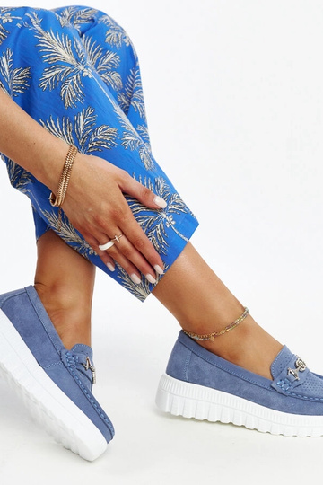 Modré kožené poltopánky s... 2