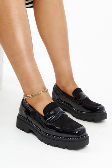 Čierne lakované topánky s...