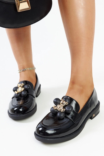 Čierne lakované mokasíny s... 2