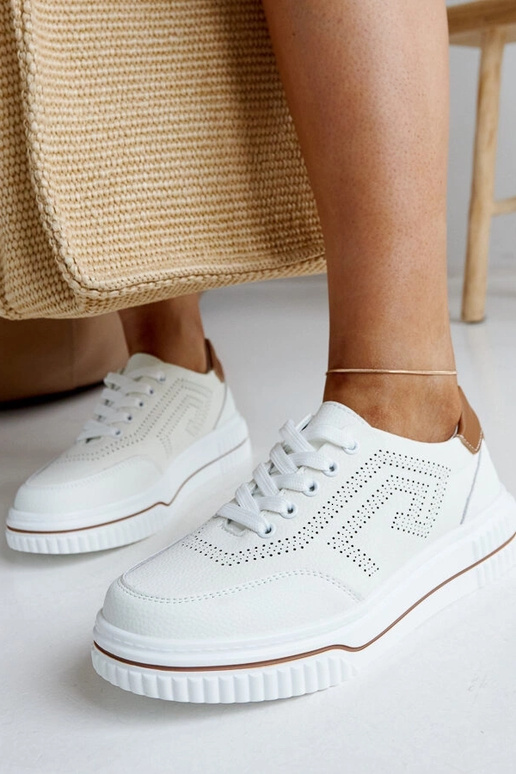 Béžové kožené tenisky Rushd