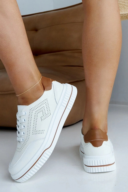 Béžové kožené tenisky Rushd