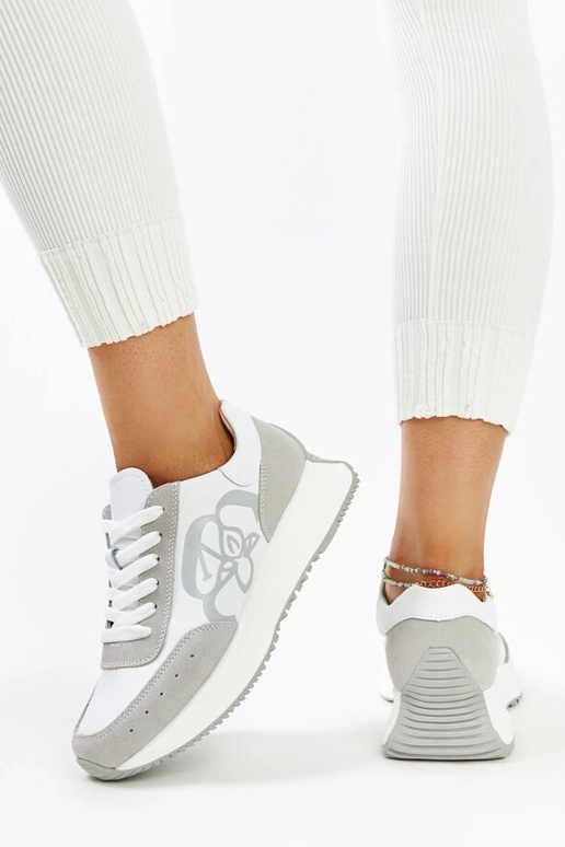 Bielo-šedé kožené tenisky Salimah