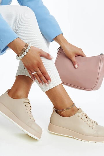 Béžové kožené tenisky Samaha