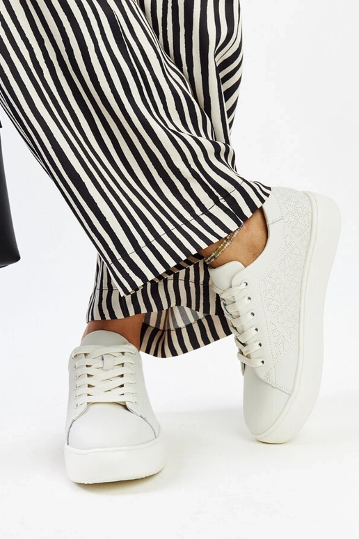 Bežové kožené tenisky Sireen