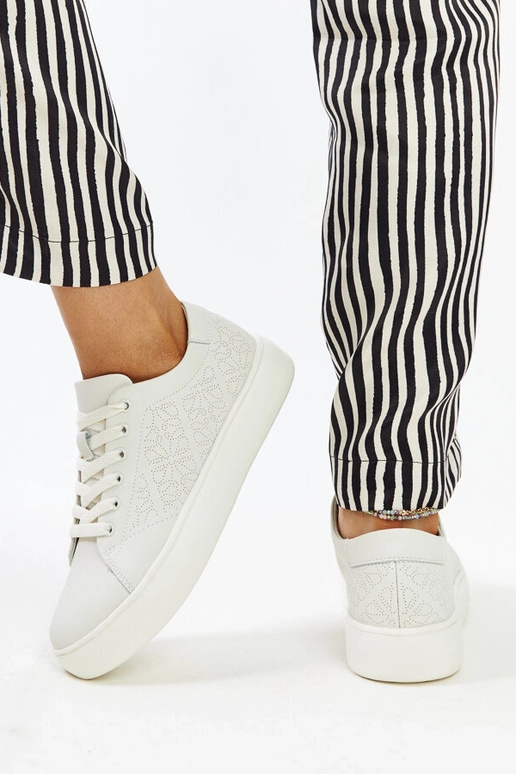 Bežové kožené tenisky Sireen