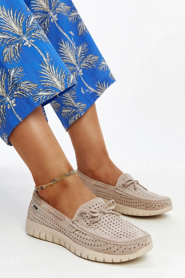 Hnedé mokasíny so koženou... 2