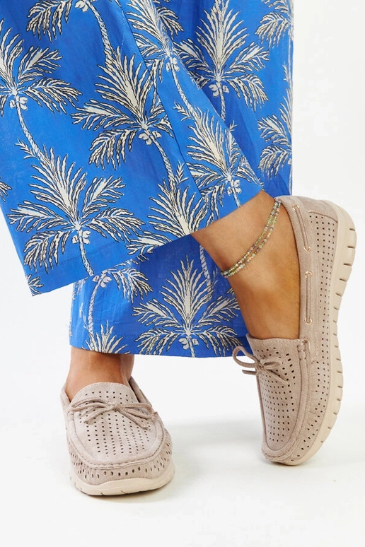 Hnedé mokasíny so koženou vložkou Barika