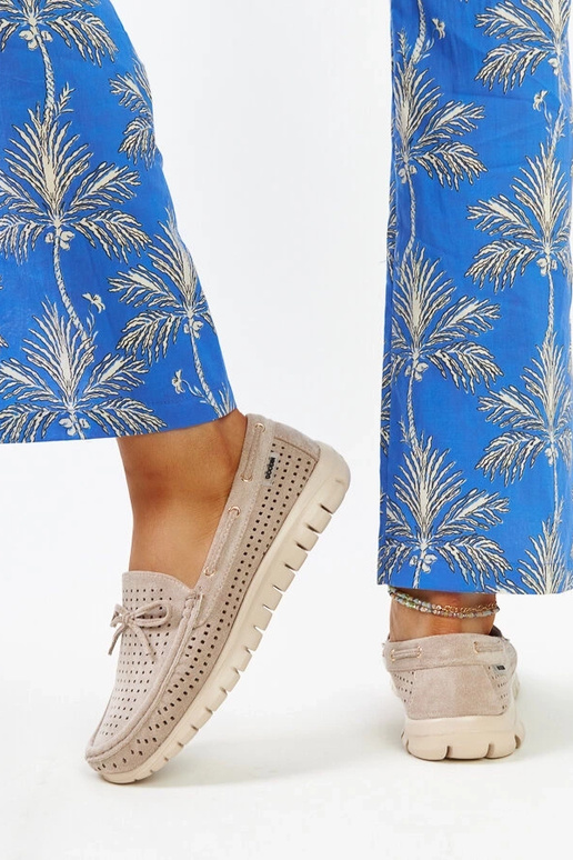 Hnedé mokasíny so koženou vložkou Barika