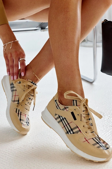 Béžové kárované tenisky Afifah 2