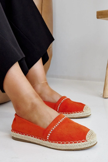 Oranžové espadrilky so zirkónmi Abia