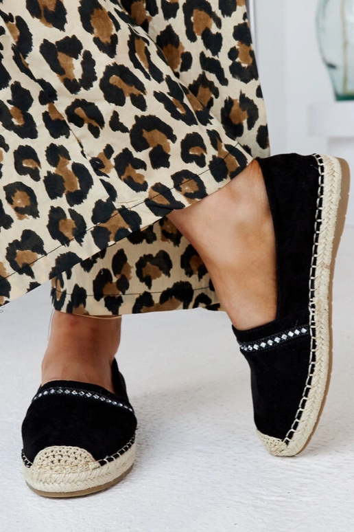 Čierne espadrilky so zirkónmi Abia