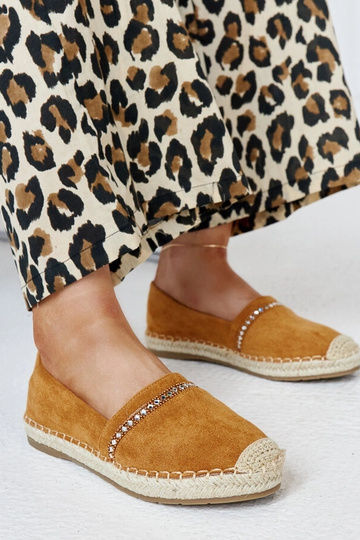 Hnedé espadrilky so zirkónmi Abia