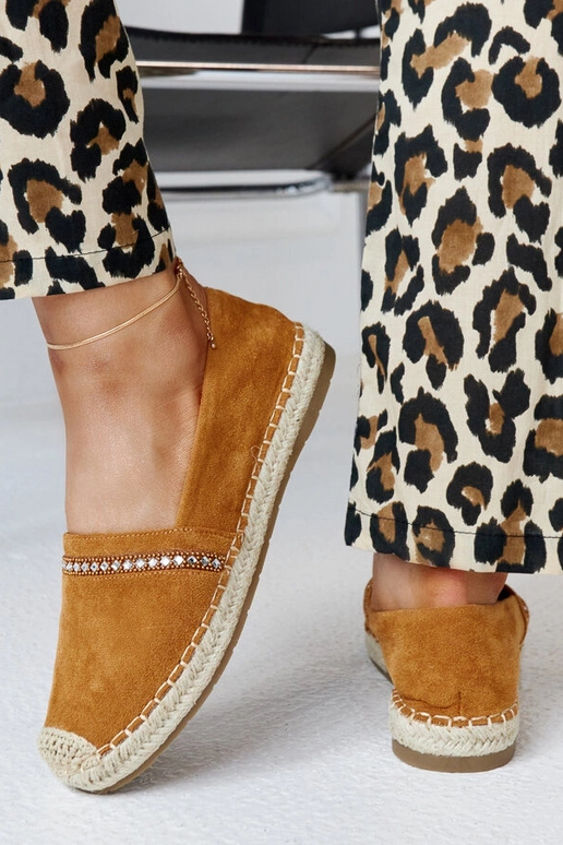 Hnedé espadrilky so zirkónmi Abia