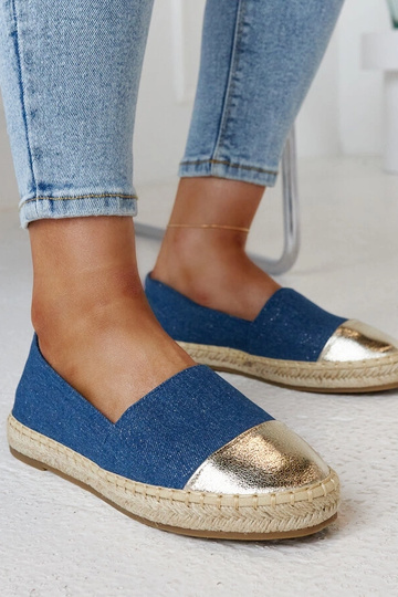 Modré a zlaté trblietavé espadrilky Surana 2