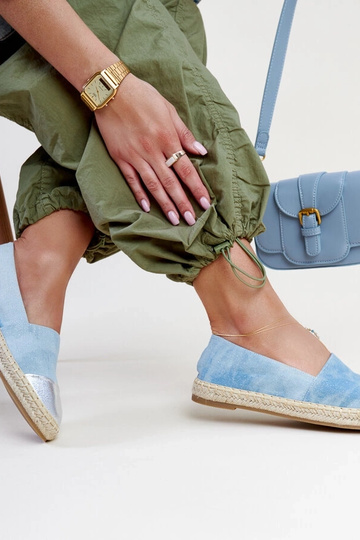 Modré a strieborné trblietavé espadrilky Surana 2