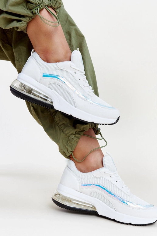 Biele sneakersy s hologramom Jelka