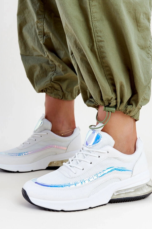Biele sneakersy s hologramom Jelka