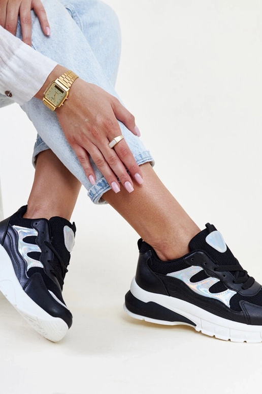 Čierne tenisky s hrubou podrážkou Matea