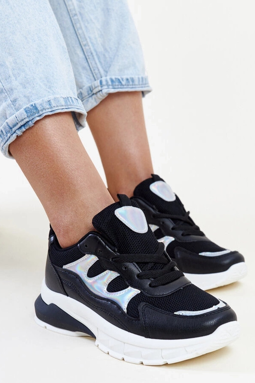 Čierne tenisky s hrubou podrážkou Matea