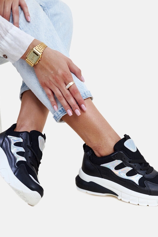 Čierne tenisky s hrubou podrážkou Matea