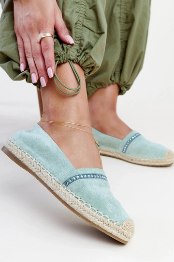 Zelené espadrilky so zirkónmi Abia