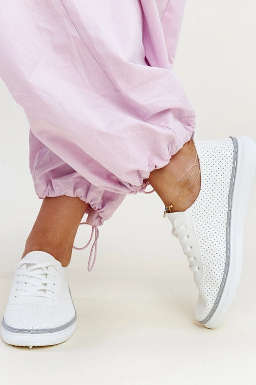 Bielo-šedé prelamované tenisky Biserka