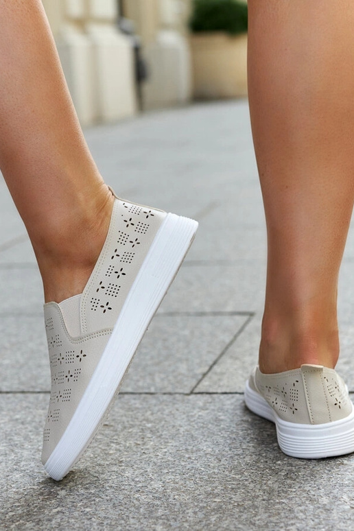 Béžové nazúvacie tenisky Hilal