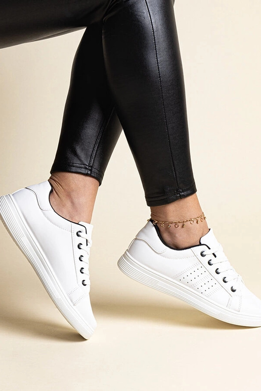 Biele tenisky eko koža Cathleen - s...