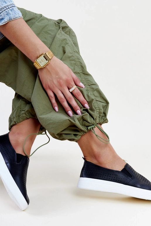 Čierne prelamované slip-on tenisky...