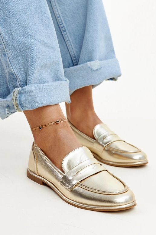Zlaté klasické mokasíny Nasia