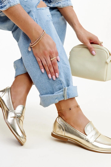 Zlaté klasické mokasíny Nasia 2