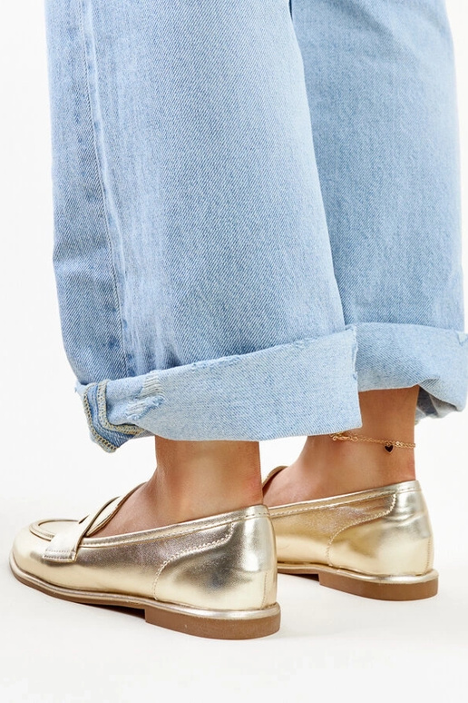 Zlaté klasické mokasíny Nasia