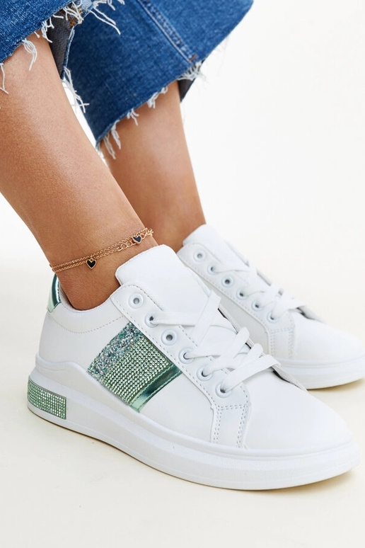 Bielo-zelené tenisky so zirkónmi Giulia
