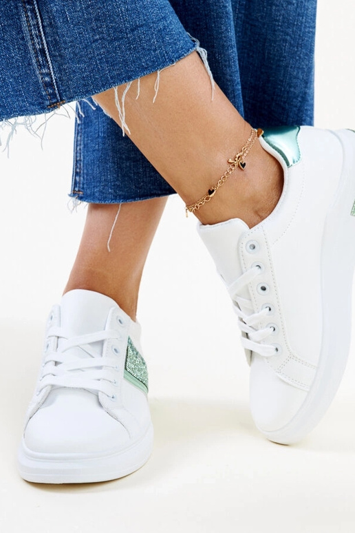 Bielo-zelené tenisky so zirkónmi Giulia