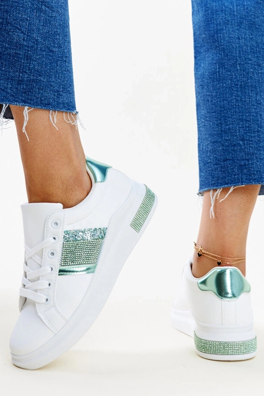 Bielo-zelené tenisky so zirkónmi Giulia