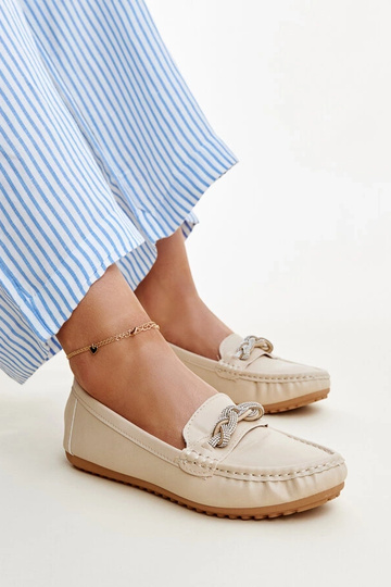 Béžové mokasíny zdobené...