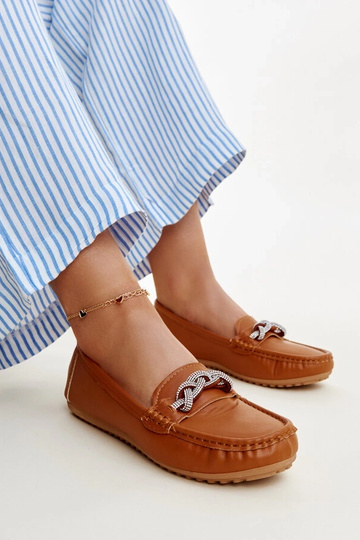 Hnedé mokasíny zdobené...