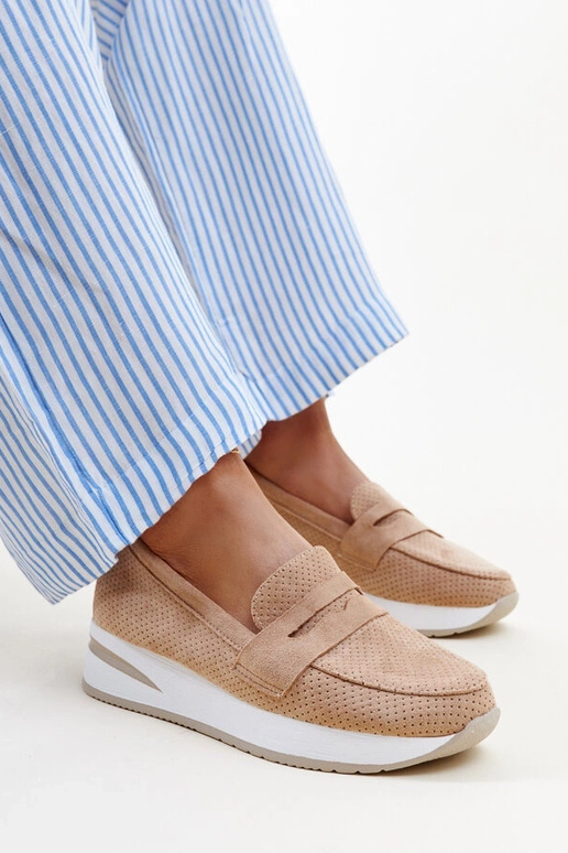 Hnedé perforované topánky Muna