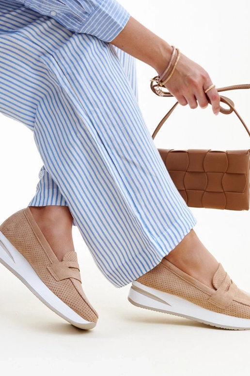 Hnedé perforované topánky Muna