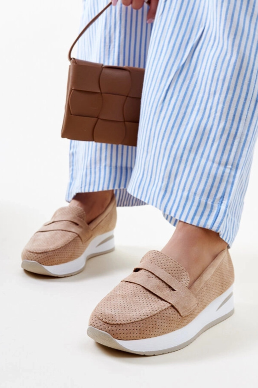 Hnedé perforované topánky Muna