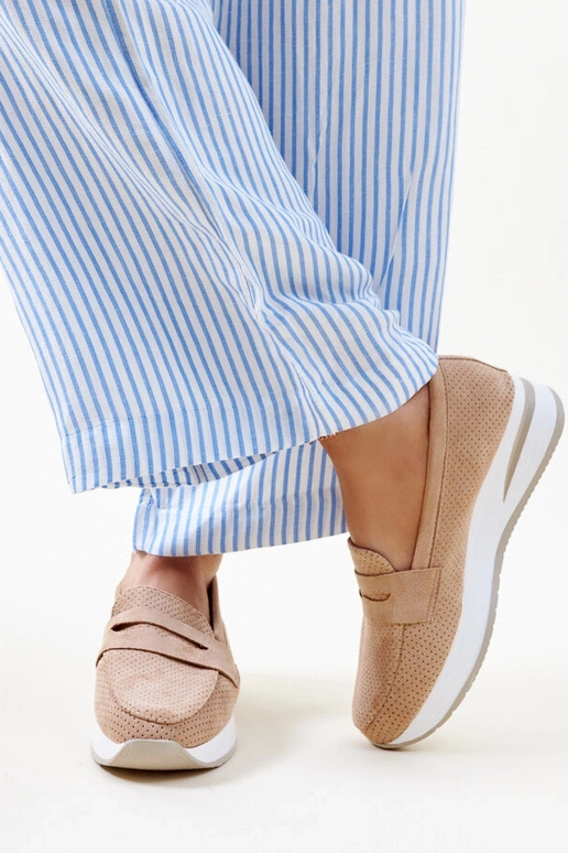 Hnedé perforované topánky Muna