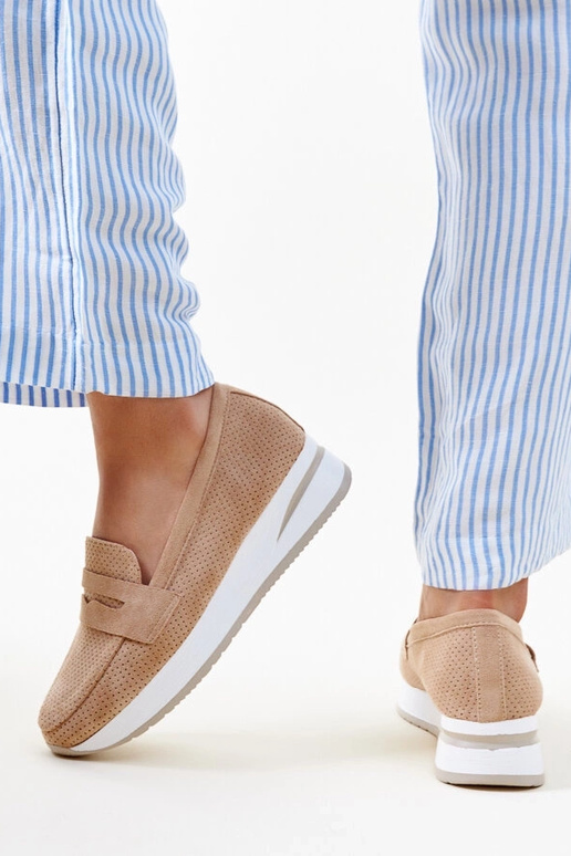 Hnedé perforované topánky Muna