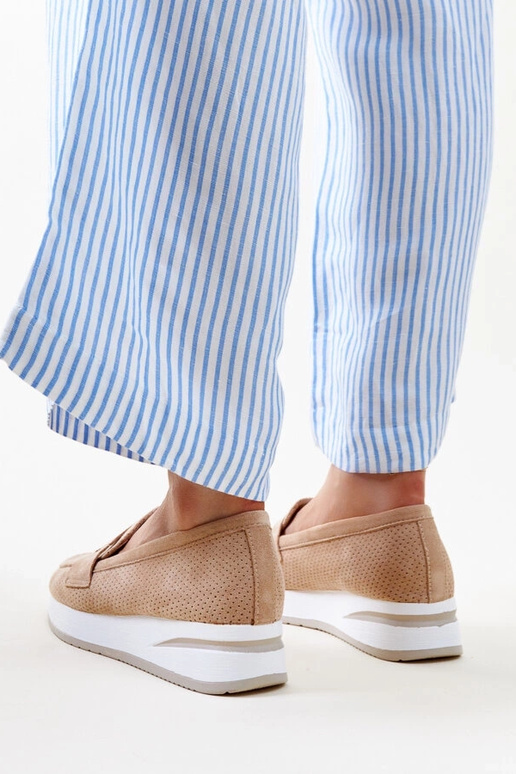 Hnedé perforované topánky Muna