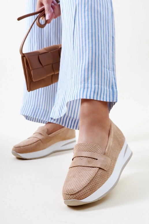 Hnedé perforované topánky Muna