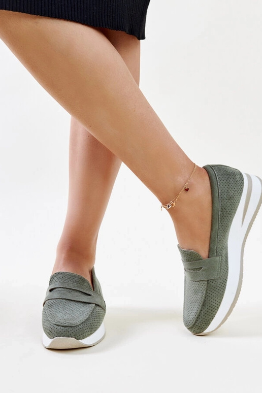 Zelené perforované topánky Muna