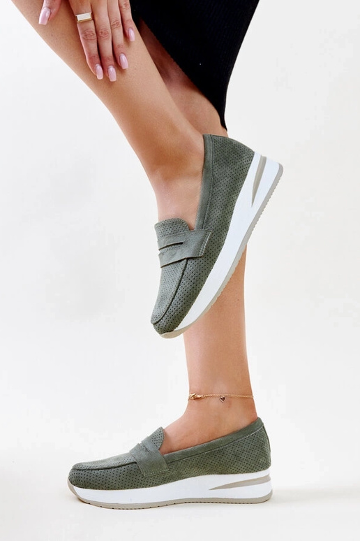 Zelené perforované topánky Muna