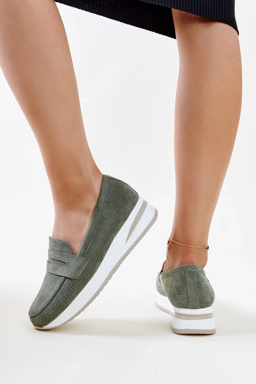 Zelené perforované topánky Muna