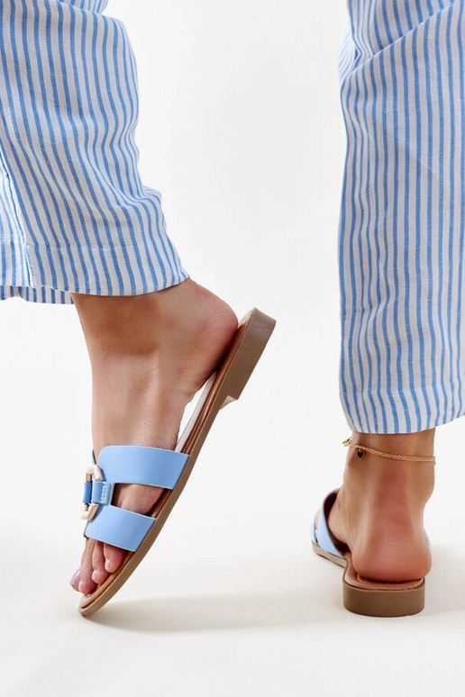 Modré žabky s prackou Isana