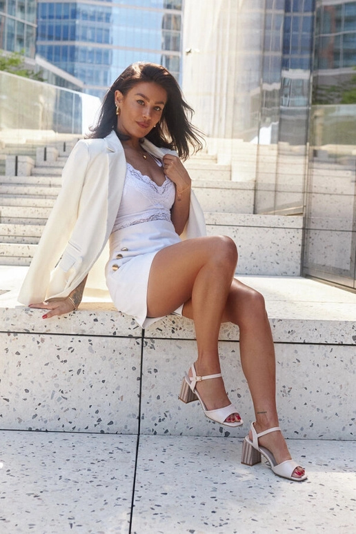 Kožené sandále Abadia na podpätku